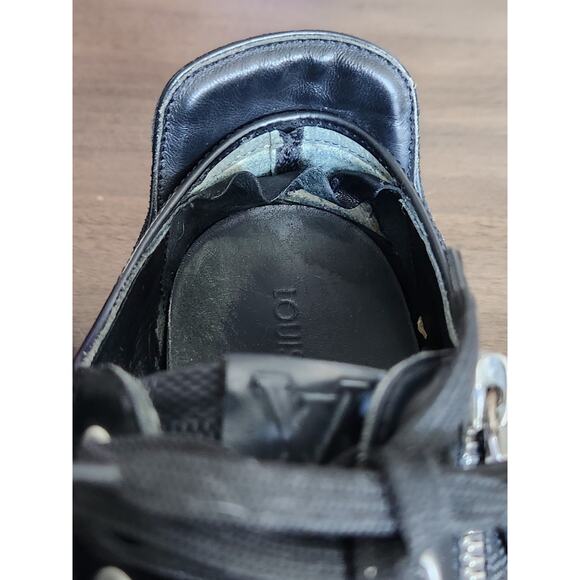 Louis Vuitton Graphite Black Damier Low Top Sneaker Leather Shoes Mens Size 6 - Picture 12 of 14